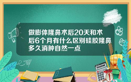 做膨体隆鼻术后20天和术后6个月有什么区别硅胶隆鼻多久消肿自然一点