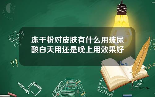 冻干粉对皮肤有什么用玻尿酸白天用还是晚上用效果好