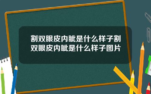 割双眼皮内眦是什么样子割双眼皮内眦是什么样子图片