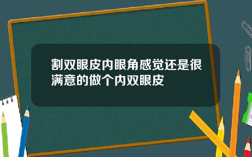 割双眼皮内眼角感觉还是很满意的做个内双眼皮