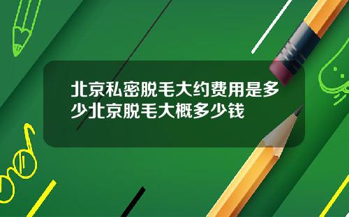 北京私密脱毛大约费用是多少北京脱毛大概多少钱