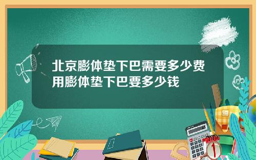 北京膨体垫下巴需要多少费用膨体垫下巴要多少钱