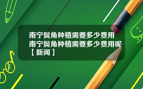 南宁鬓角种植需要多少费用南宁鬓角种植需要多少费用呢【新闻】