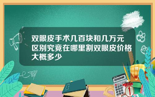 双眼皮手术几百块和几万元区别究竟在哪里割双眼皮价格大概多少