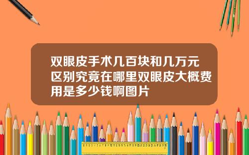 双眼皮手术几百块和几万元区别究竟在哪里双眼皮大概费用是多少钱啊图片