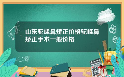 山东驼峰鼻矫正价格驼峰鼻矫正手术一般价格