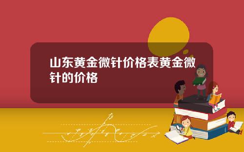 山东黄金微针价格表黄金微针的价格