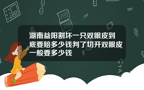 湖南益阳割坏一只双眼皮到底要赔多少钱判了切开双眼皮一般要多少钱