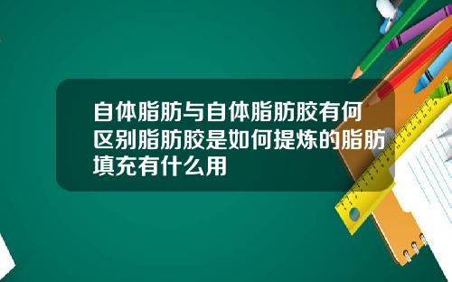 自体脂肪与自体脂肪胶有何区别脂肪胶是如何提炼的脂肪填充有什么用