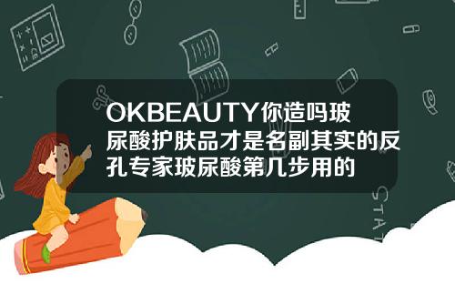 OKBEAUTY你造吗玻尿酸护肤品才是名副其实的反孔专家玻尿酸第几步用的